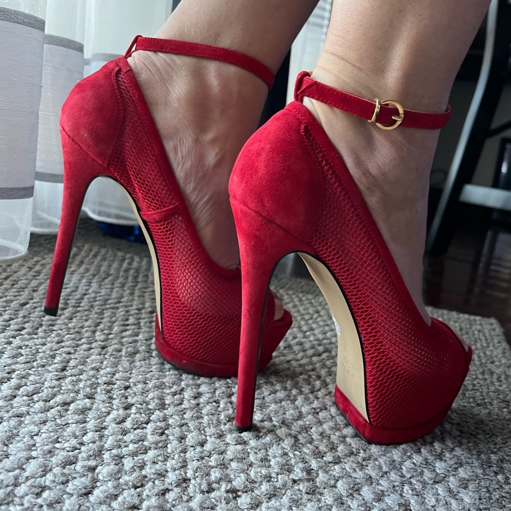 Red mesh heels - Picture 13 of 16